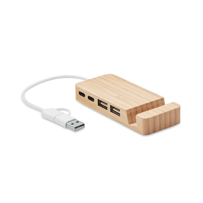 GO2144 Hub USB a 4 porte in bamboo