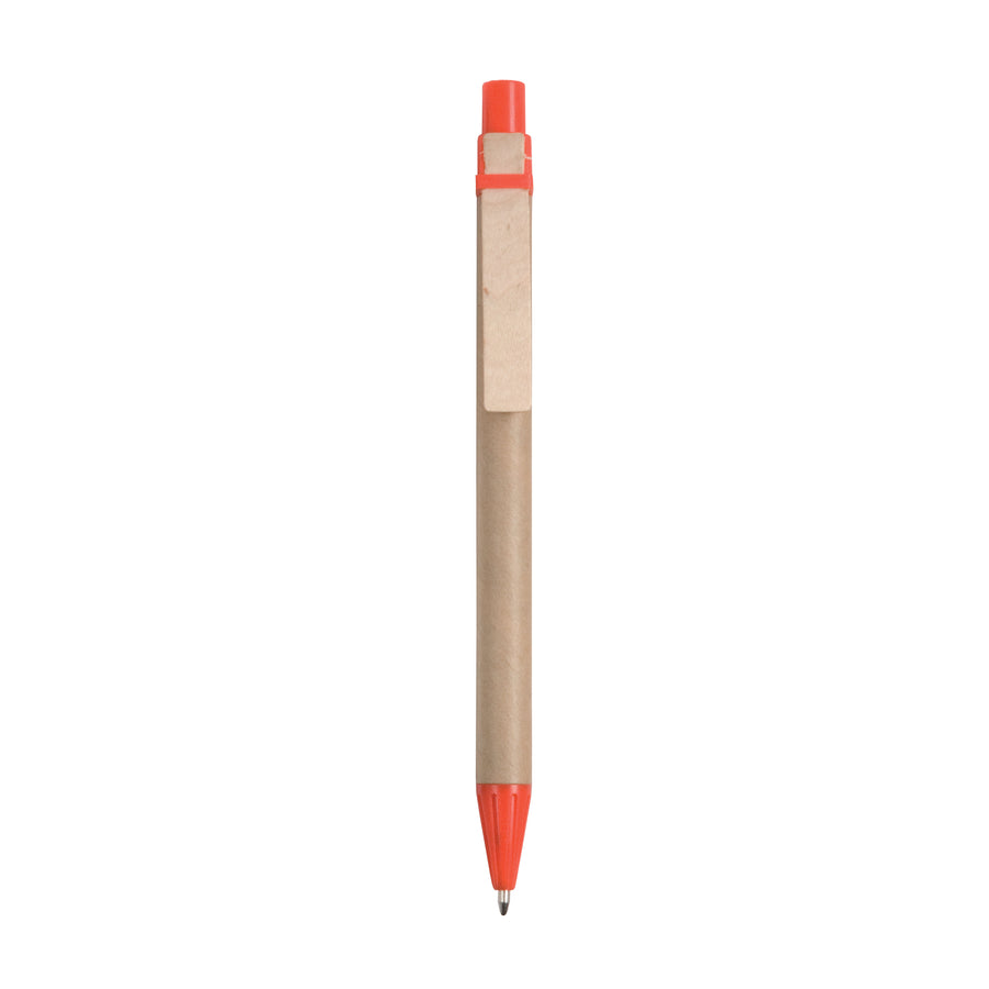 G09816 Penna a sfera in cartoncino e clip in legno