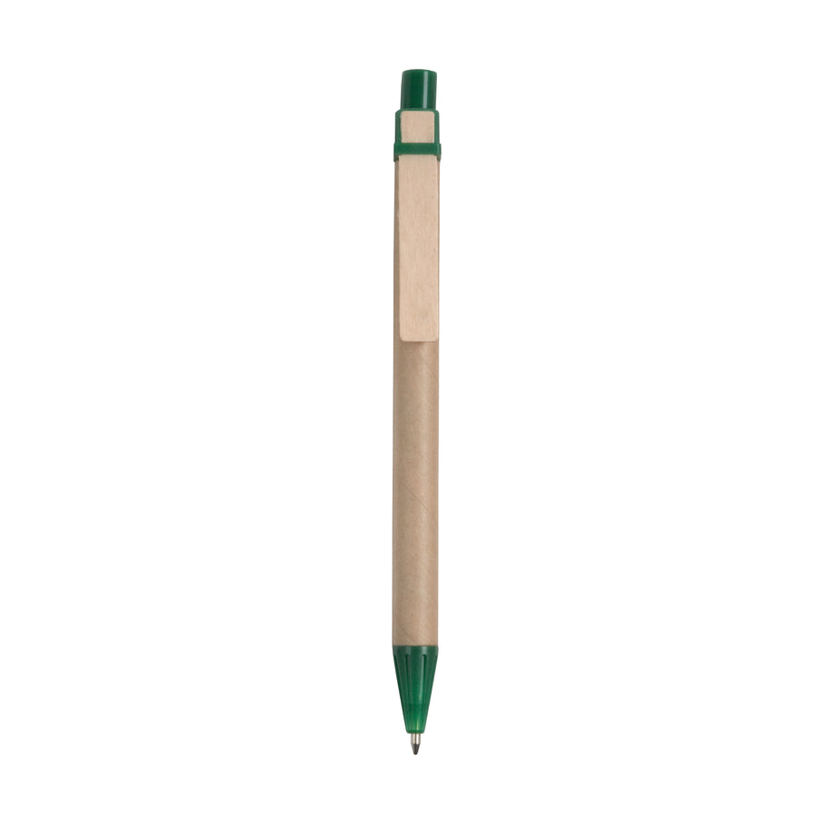 G09816 Penna a sfera in cartoncino e clip in legno
