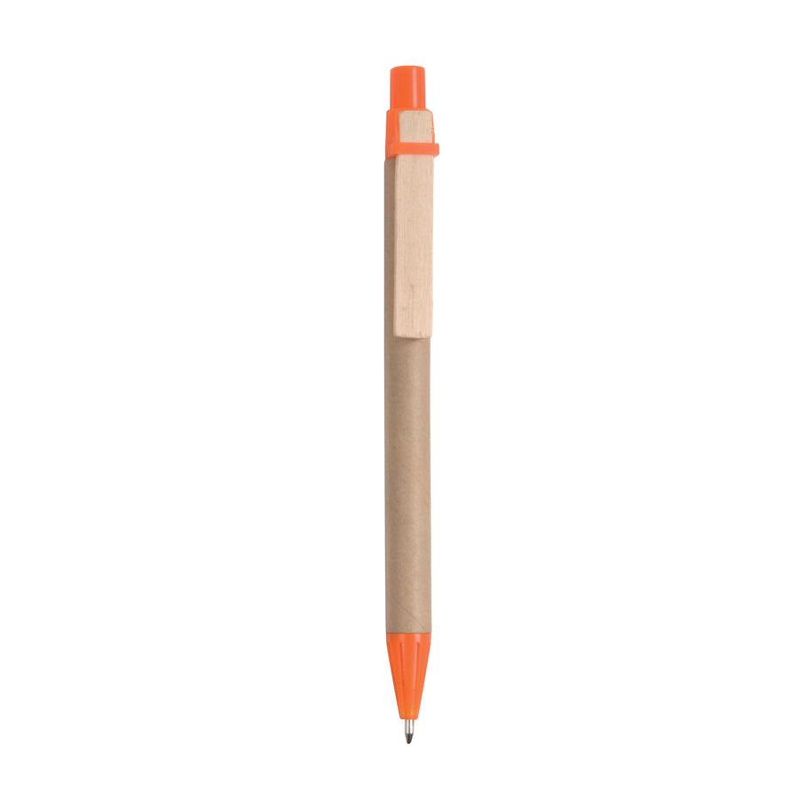 G09816 Penna a sfera in cartoncino e clip in legno