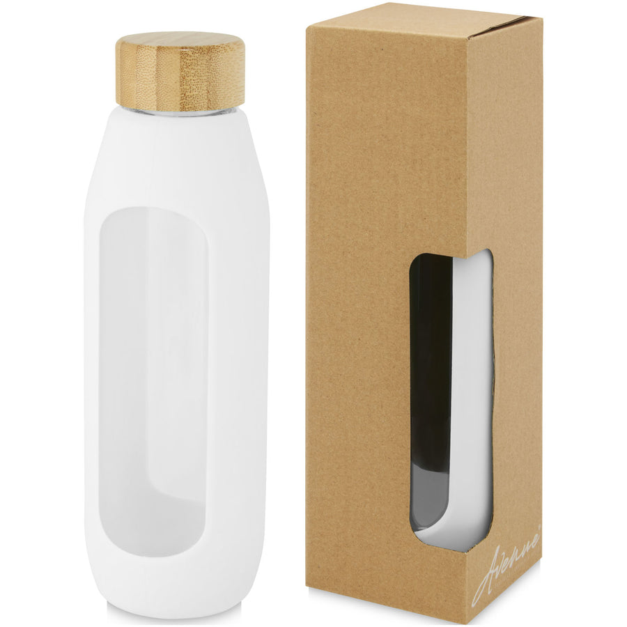 G100666 Borraccia in vetro borosilicato da 600 ml con impugnatura in silicone Tidan