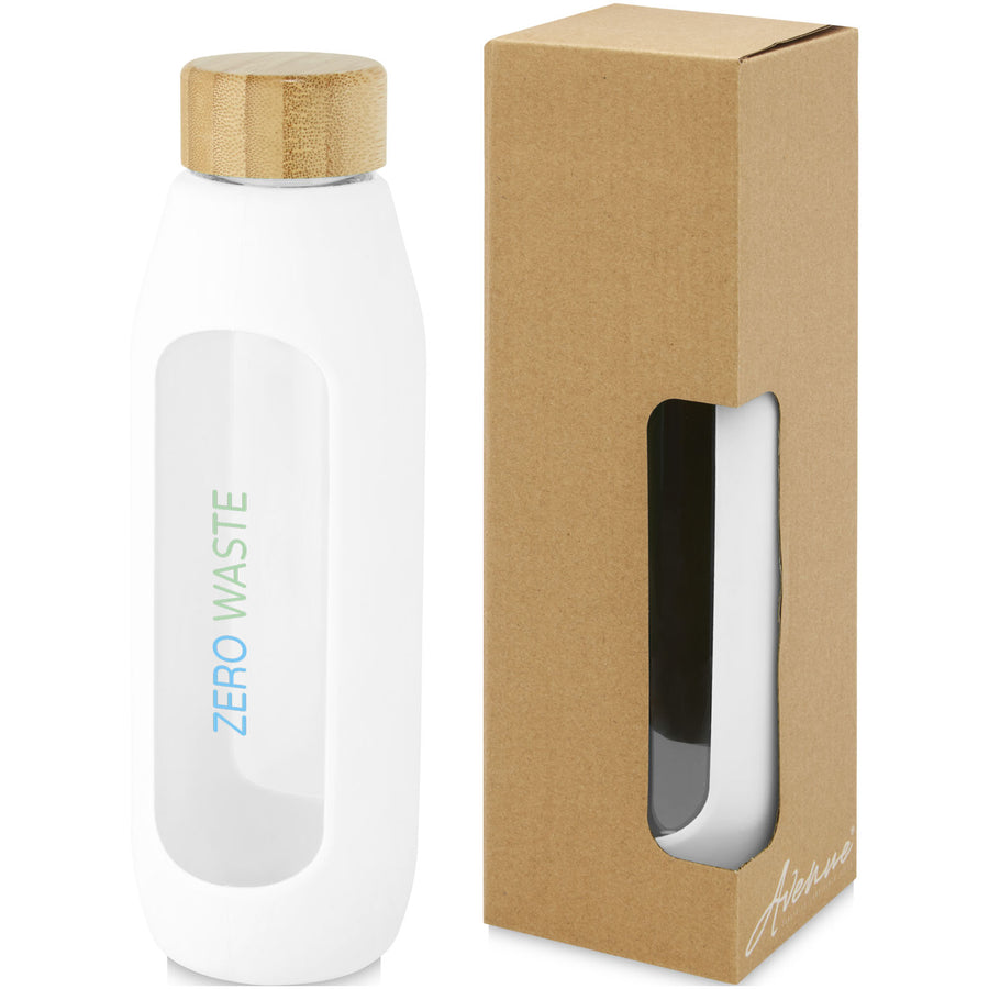 G100666 Borraccia in vetro borosilicato da 600 ml con impugnatura in silicone Tidan