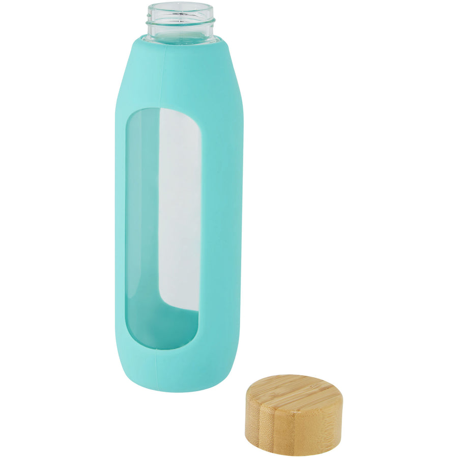 G100666 Borraccia in vetro borosilicato da 600 ml con impugnatura in silicone Tidan