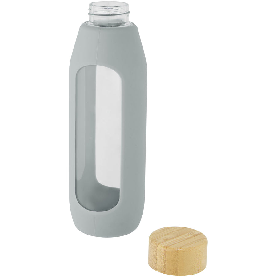 G100666 Borraccia in vetro borosilicato da 600 ml con impugnatura in silicone Tidan