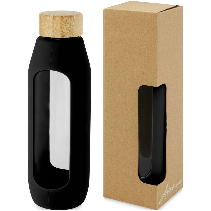 G100666 Borraccia in vetro borosilicato da 600 ml con impugnatura in silicone Tidan
