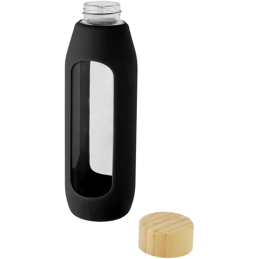 G100666 Borraccia in vetro borosilicato da 600 ml con impugnatura in silicone Tidan