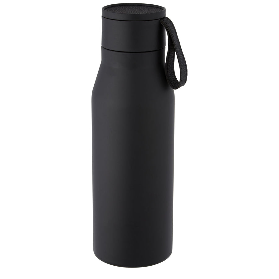 G100668 Borraccia termica in acciaio inossidabile da 500 ml con isolamento sottovuoto in rame, coperchio e cinturino in finta pelle
