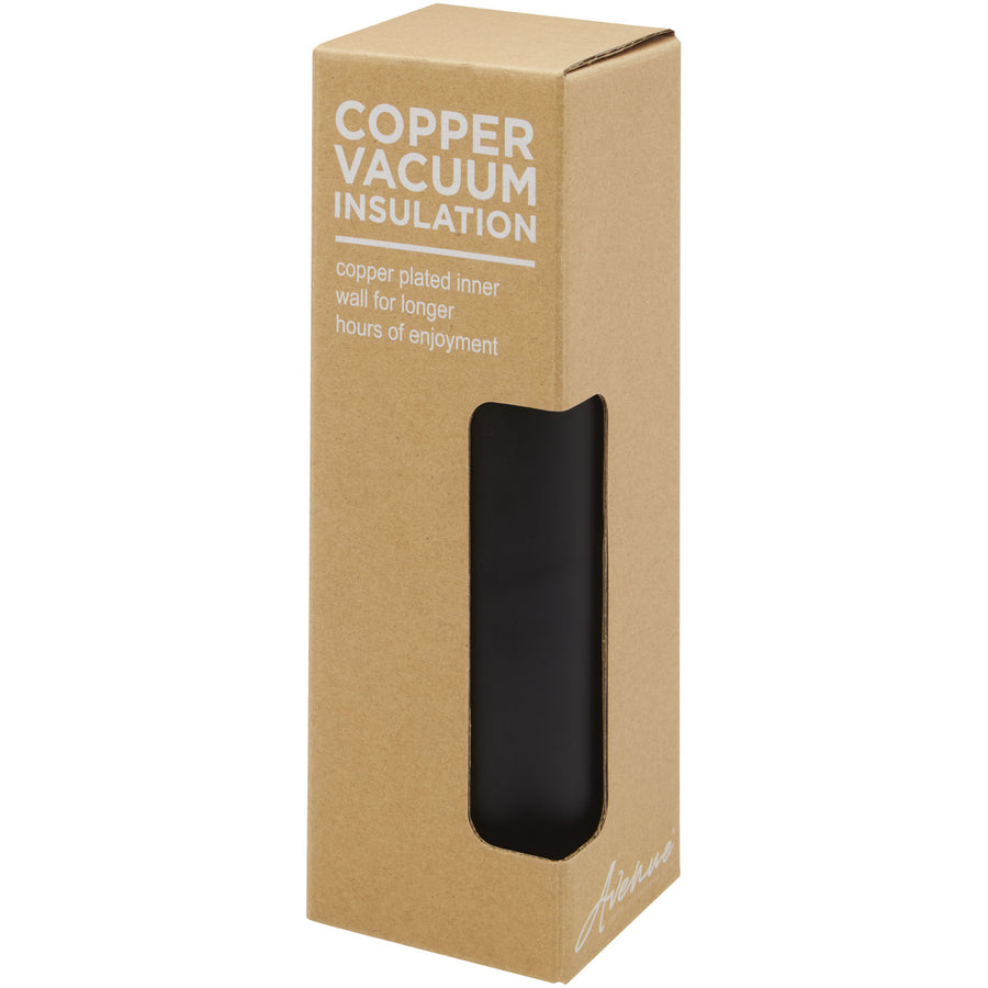 G100668 Borraccia termica in acciaio inossidabile da 500 ml con isolamento sottovuoto in rame, coperchio e cinturino in finta pelle