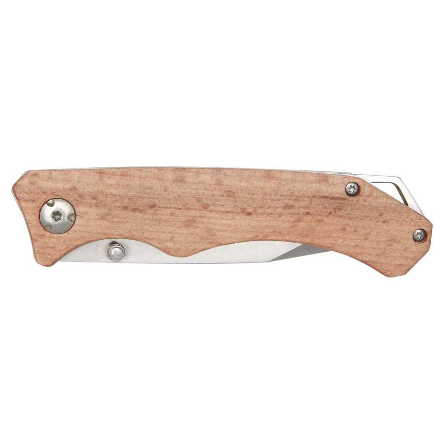 G104536 Coltello tascabile Dave in legno con clip per cintura