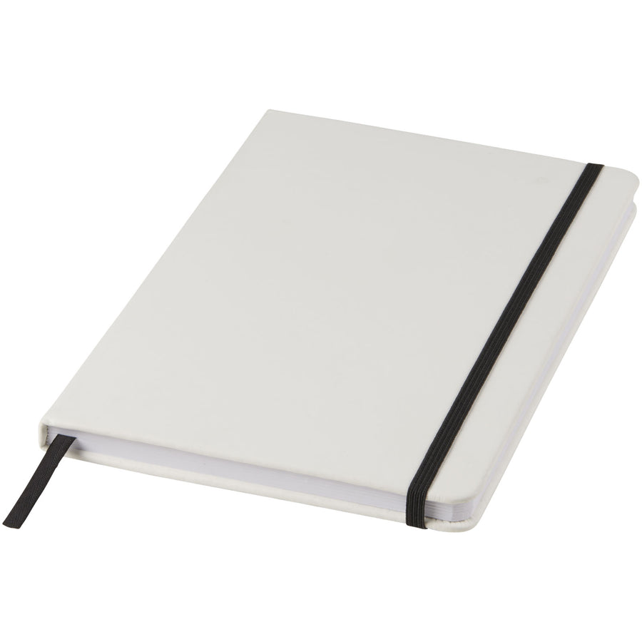 G107135 Blocco note bianco formato A5 con elastico colorato Spectrum