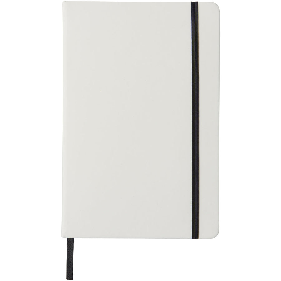 G107135 Blocco note bianco formato A5 con elastico colorato Spectrum