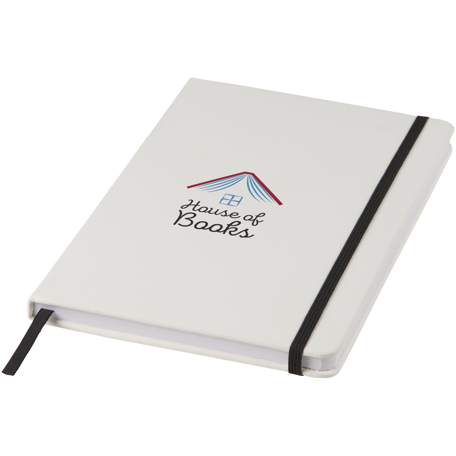 G107135 Blocco note bianco formato A5 con elastico colorato Spectrum