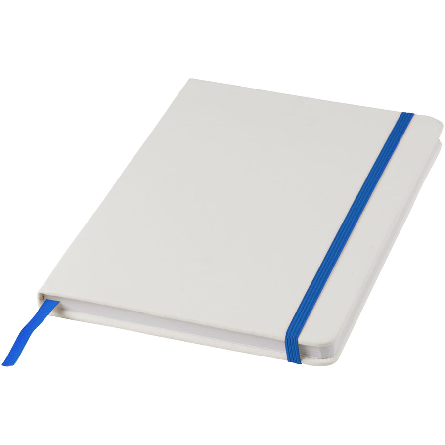 G107135 Blocco note bianco formato A5 con elastico colorato Spectrum