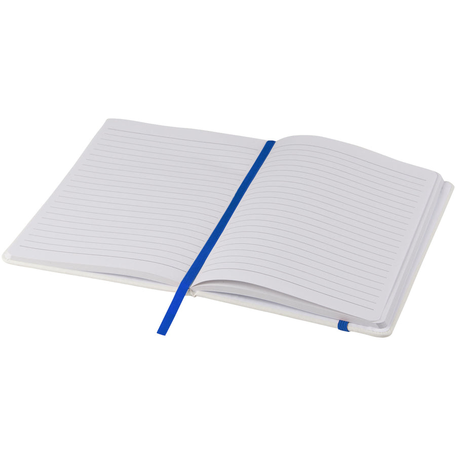 G107135 Blocco note bianco formato A5 con elastico colorato Spectrum