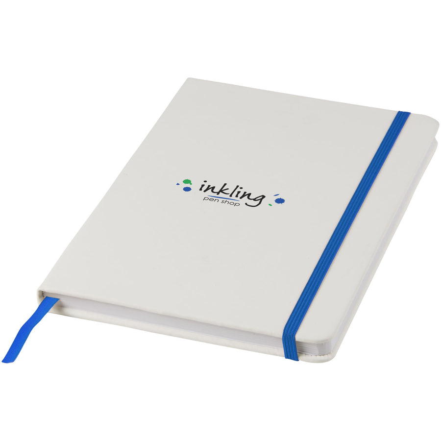 G107135 Blocco note bianco formato A5 con elastico colorato Spectrum