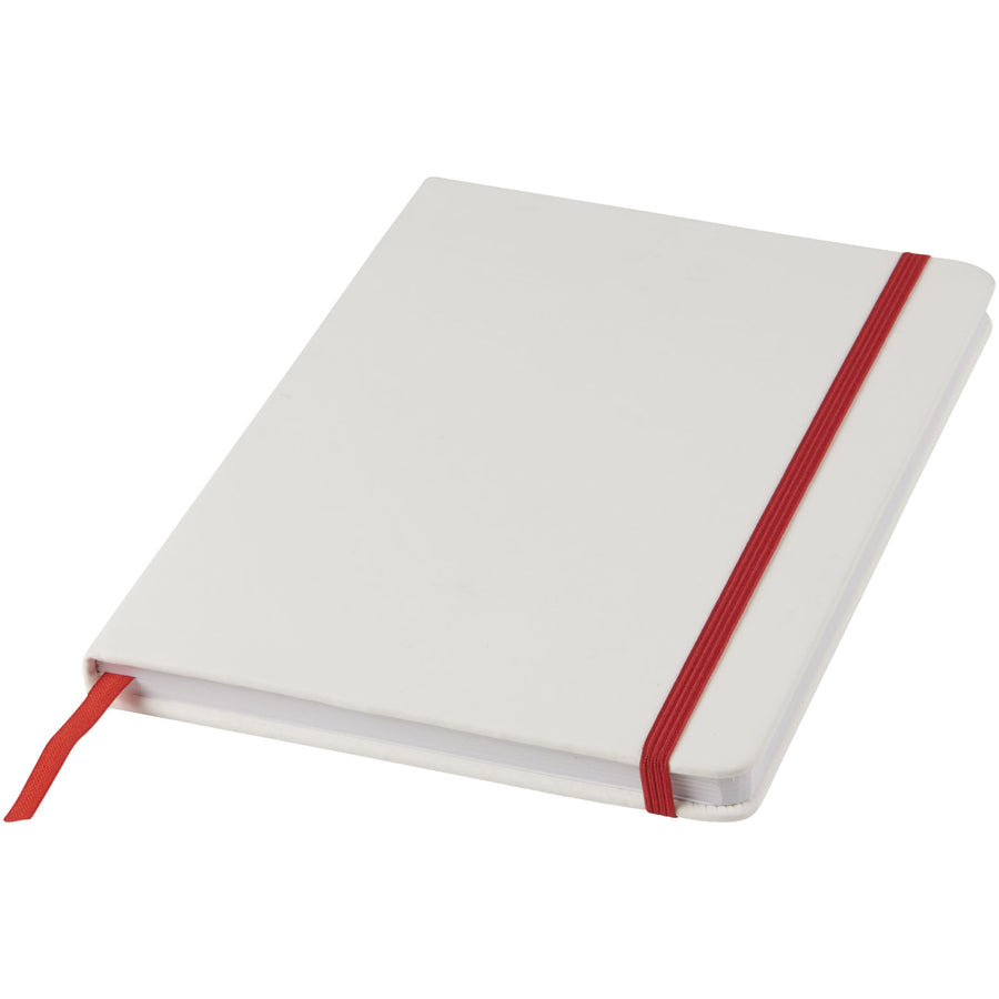 G107135 Blocco note bianco formato A5 con elastico colorato Spectrum