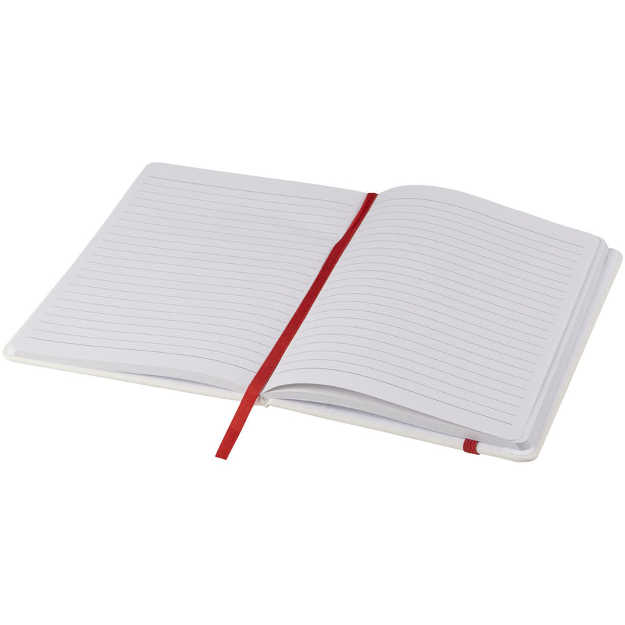 G107135 Blocco note bianco formato A5 con elastico colorato Spectrum