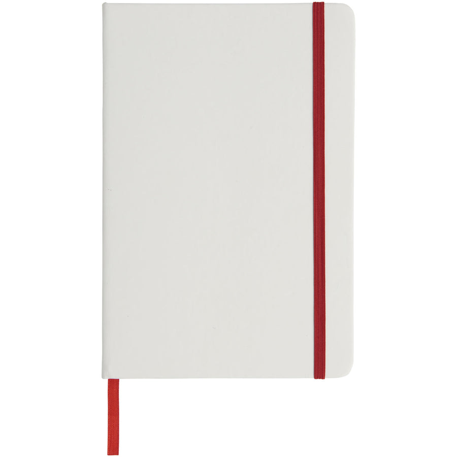 G107135 Blocco note bianco formato A5 con elastico colorato Spectrum