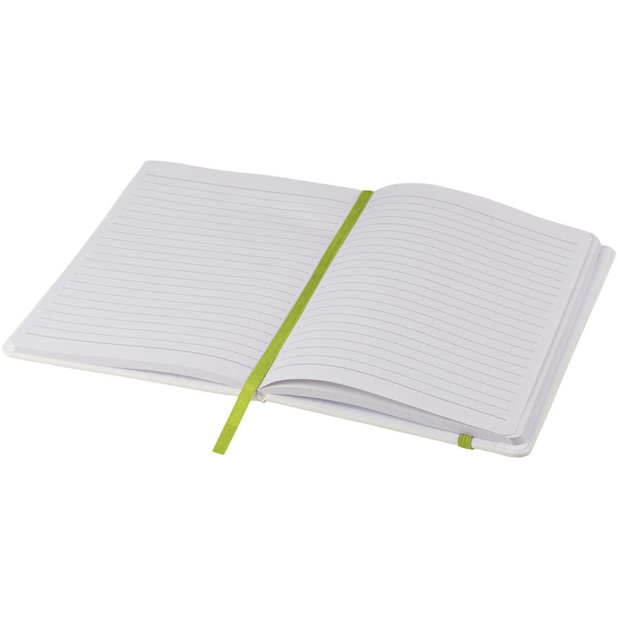 G107135 Blocco note bianco formato A5 con elastico colorato Spectrum