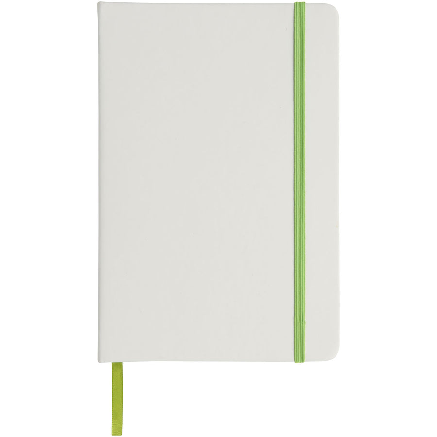 G107135 Blocco note bianco formato A5 con elastico colorato Spectrum