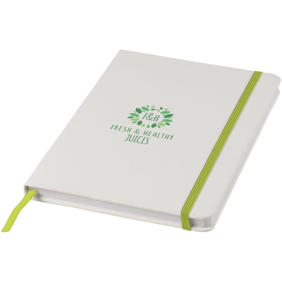 G107135 Blocco note bianco formato A5 con elastico colorato Spectrum