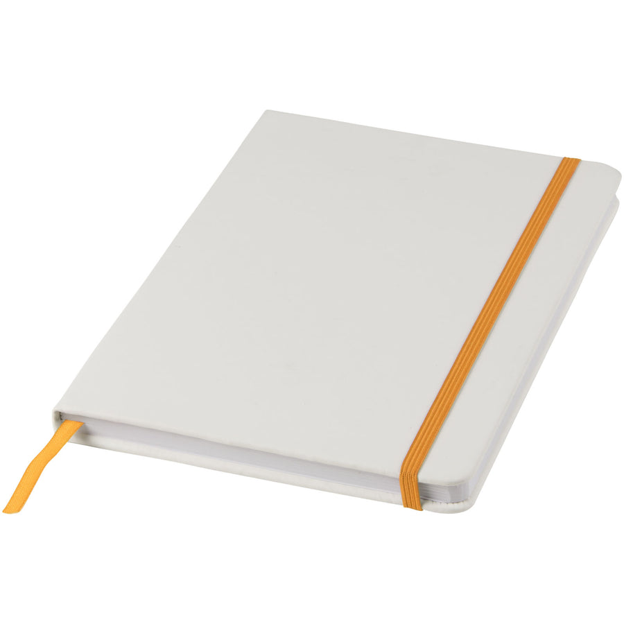 G107135 Blocco note bianco formato A5 con elastico colorato Spectrum