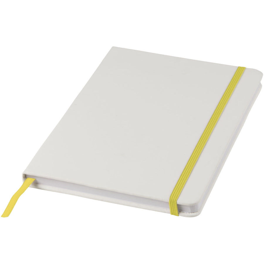 G107135 Blocco note bianco formato A5 con elastico colorato Spectrum
