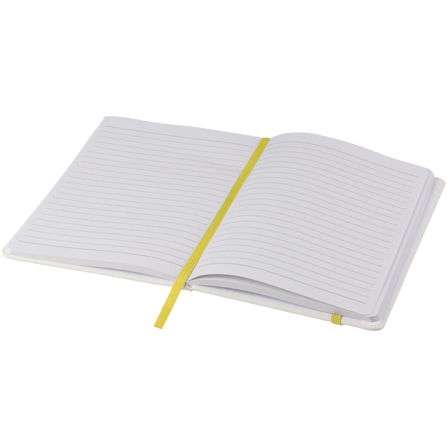 G107135 Blocco note bianco formato A5 con elastico colorato Spectrum