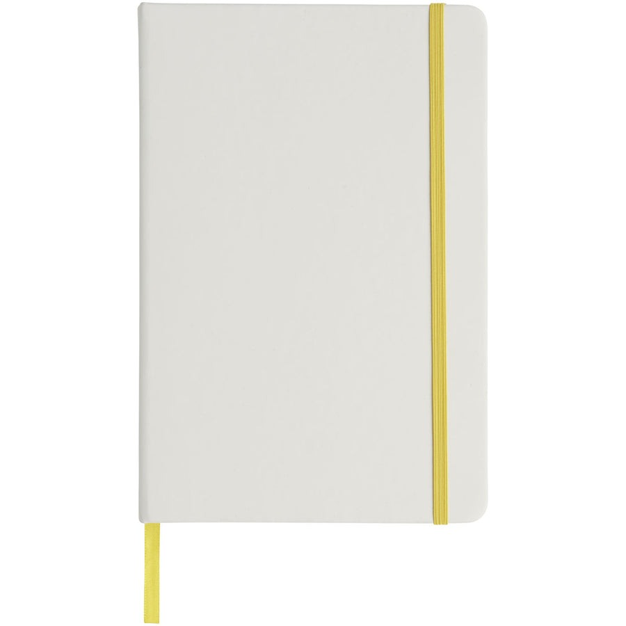 G107135 Blocco note bianco formato A5 con elastico colorato Spectrum