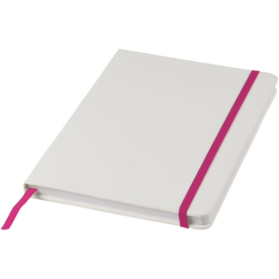 G107135 Blocco note bianco formato A5 con elastico colorato Spectrum
