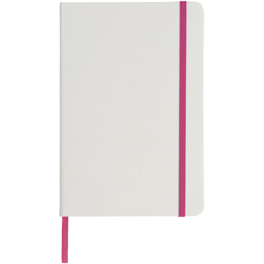 G107135 Blocco note bianco formato A5 con elastico colorato Spectrum