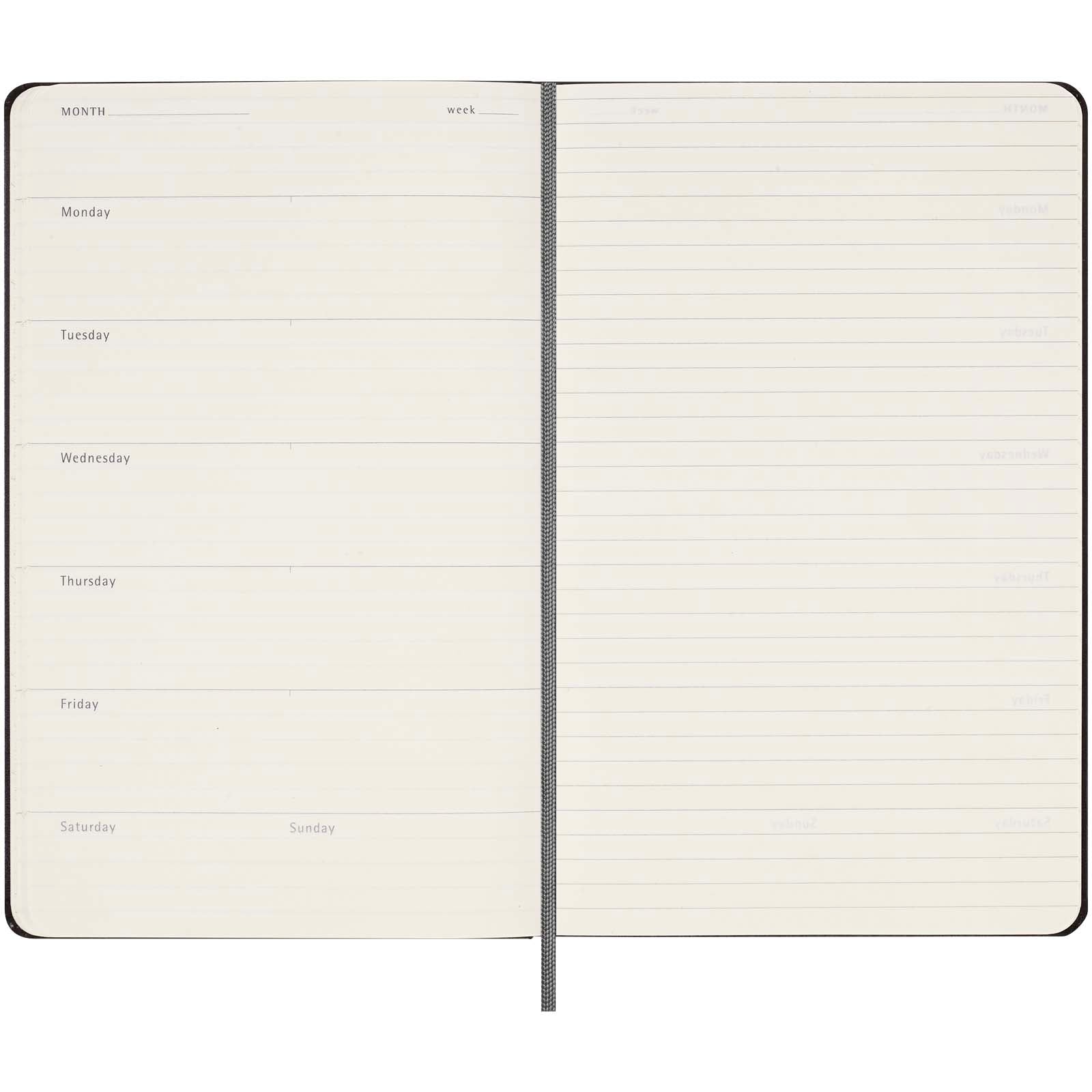 G107952 Moleskine con copertina rigida senza data L 13x21 cm