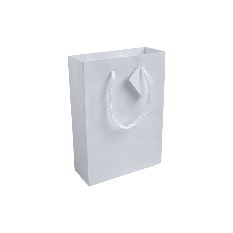 G15123 Shopper con soffietto in carta laminata 157 g/m2 con rinforzo alla base