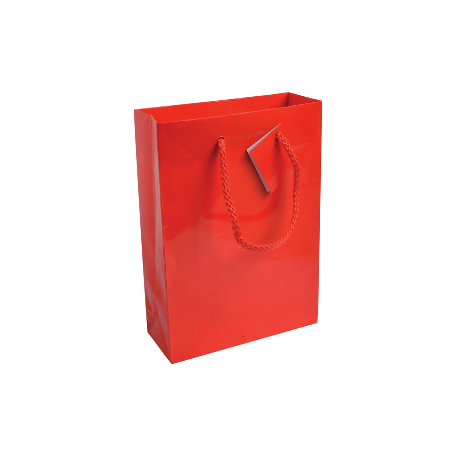 G15123 Shopper con soffietto in carta laminata 157 g/m2 con rinforzo alla base
