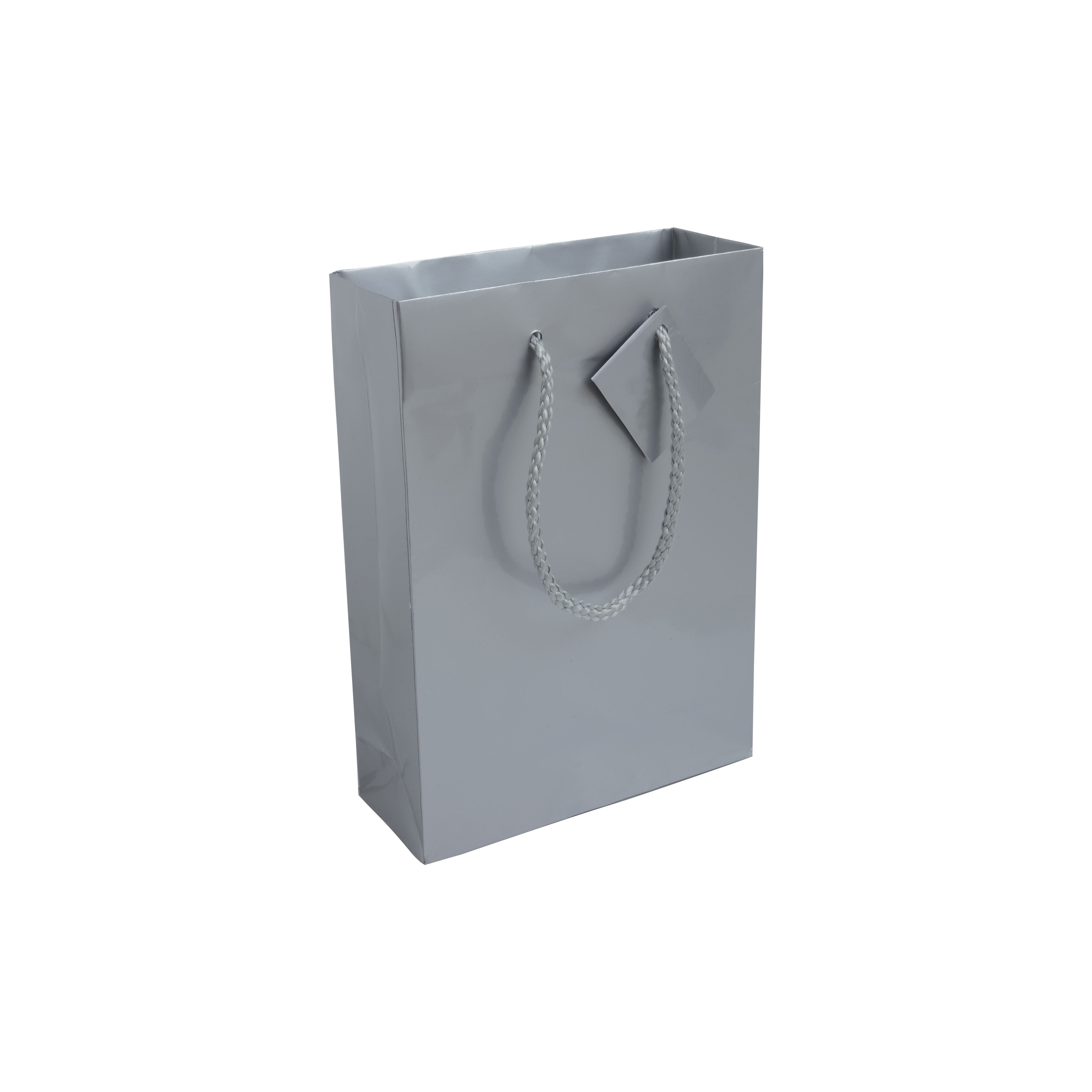 G15123 Shopper con soffietto in carta laminata 157 g/m2 con rinforzo alla base