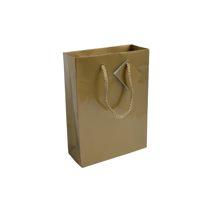 G15123 Shopper con soffietto in carta laminata 157 g/m2 con rinforzo alla base