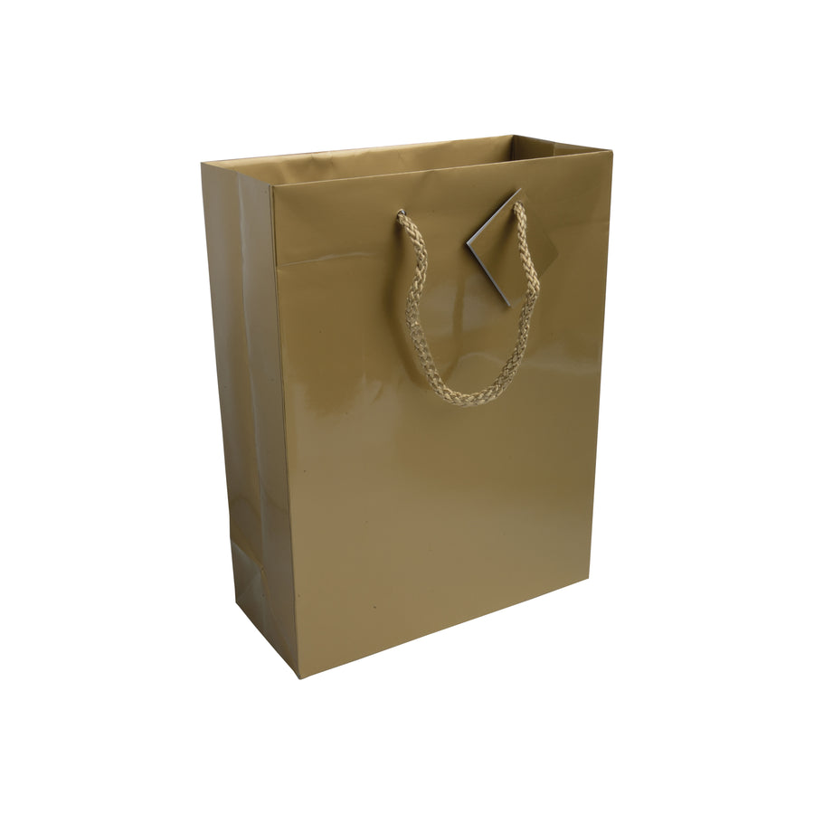 G15124 Shopper con soffietto in carta laminata 157 g/m2 con rinforzo alla base