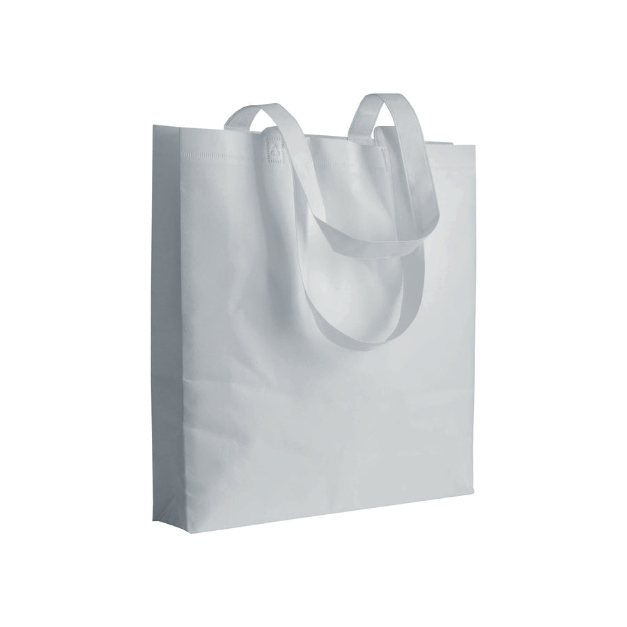 G16120 Shopper con soffietto in TNT 80 gr/m² termosaldato, manici lunghi