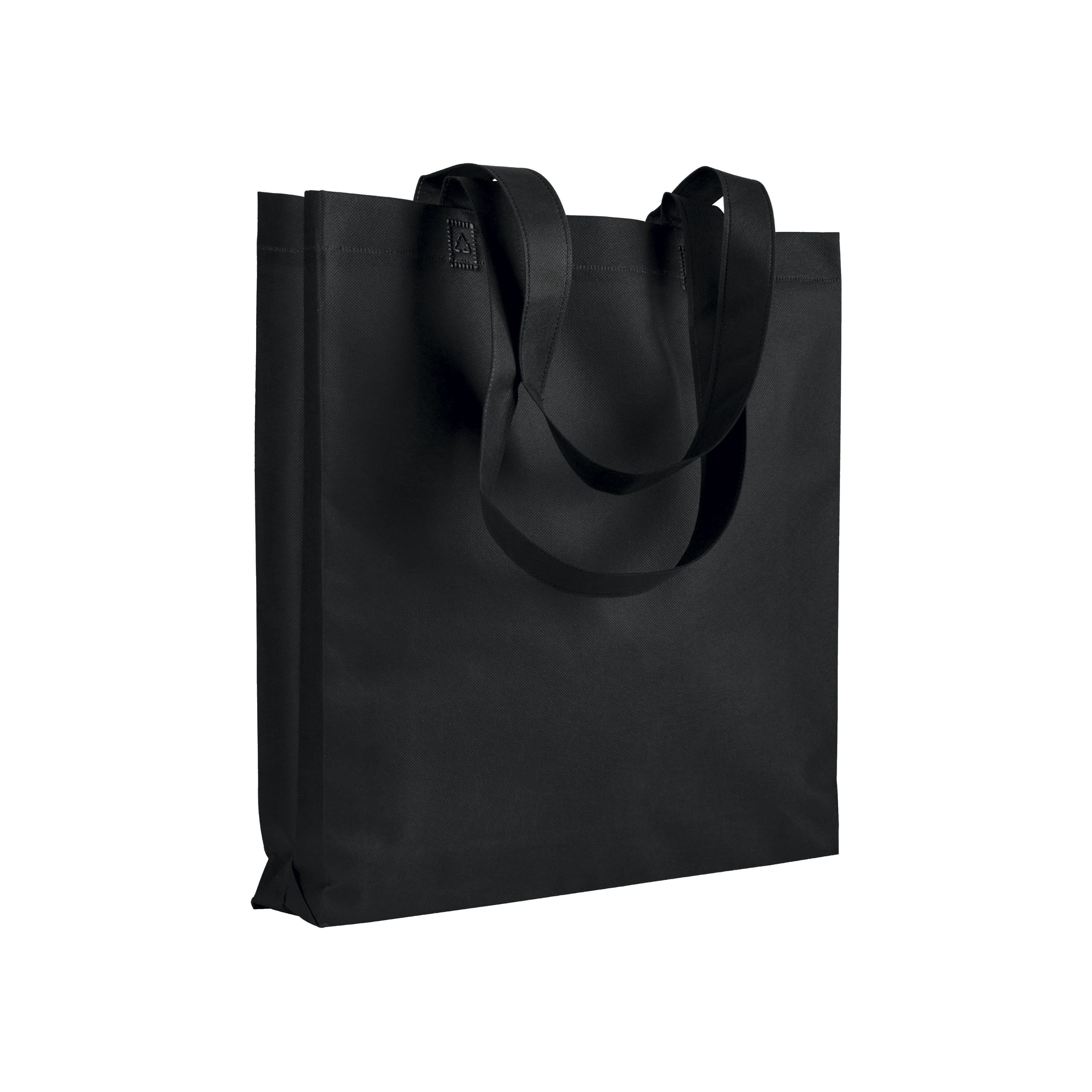 G16120 Shopper con soffietto in TNT 80 gr/m² termosaldato, manici lunghi