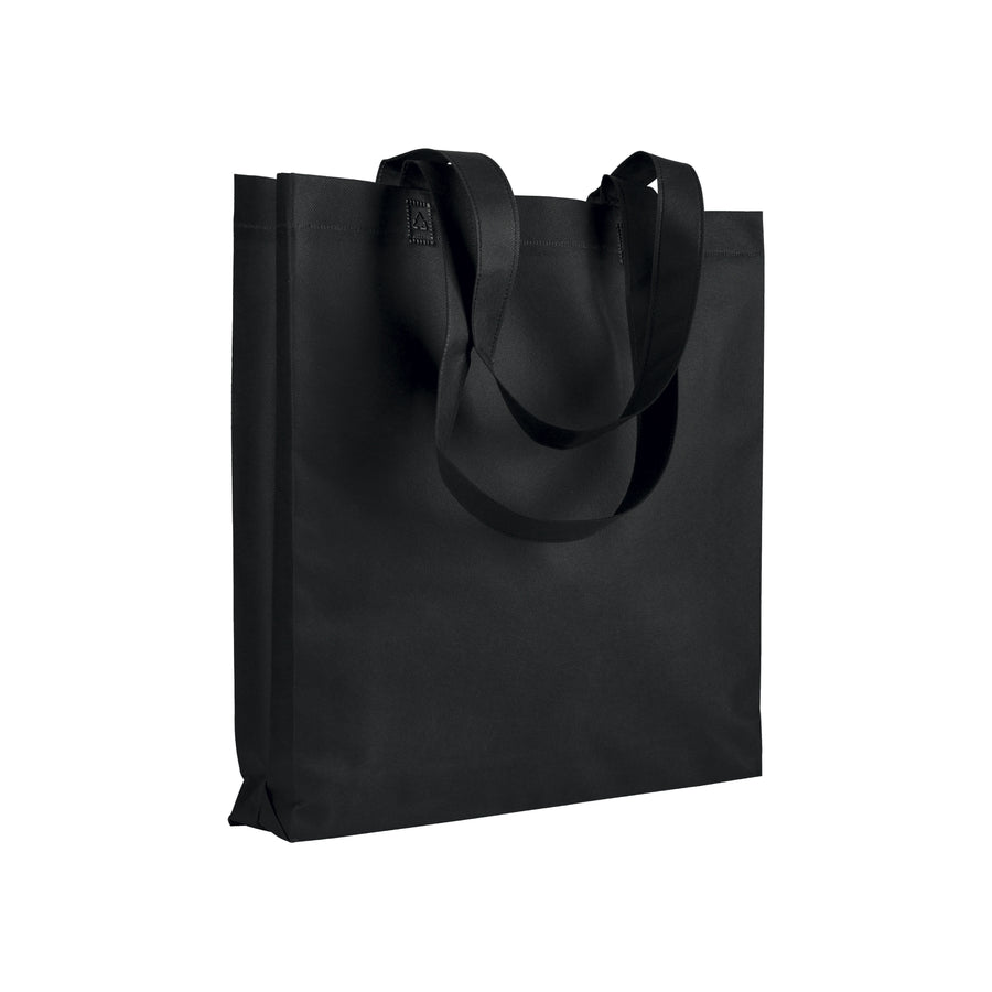 G16120 Shopper con soffietto in TNT 80 gr/m² termosaldato, manici lunghi