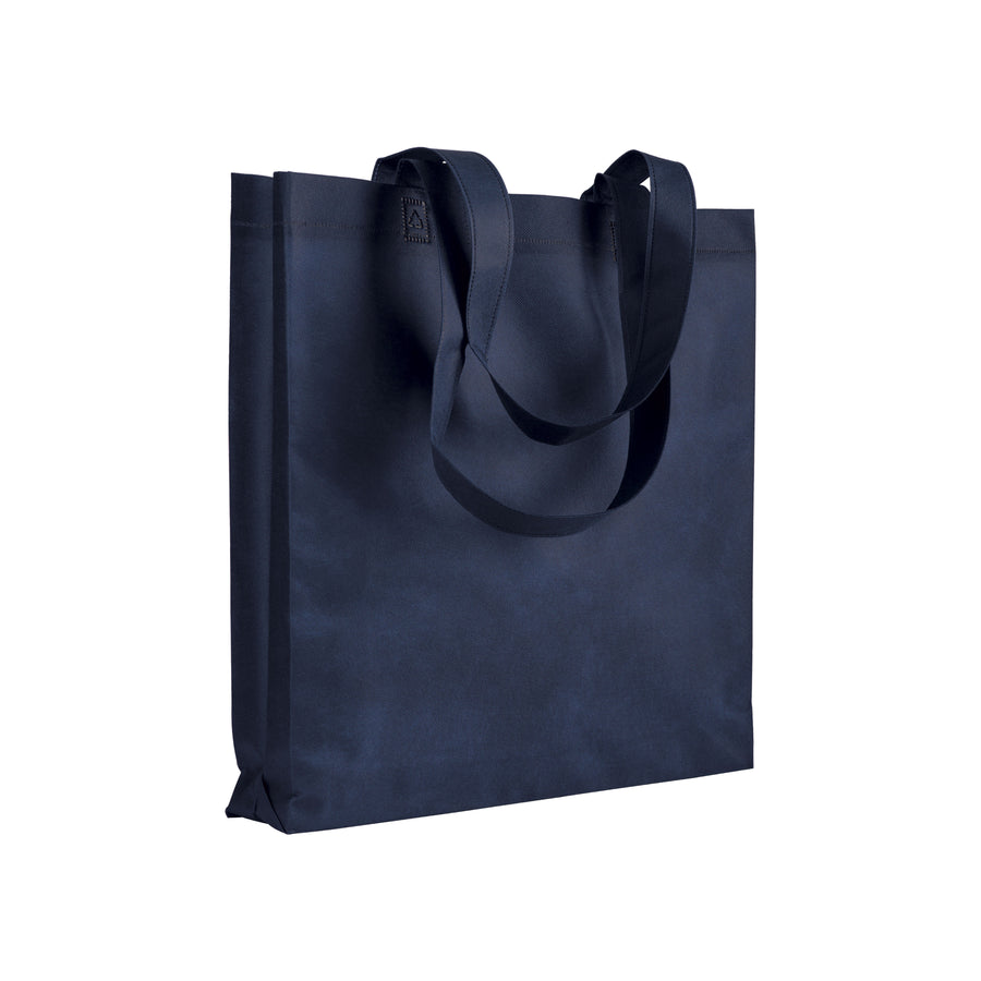 G16120 Shopper con soffietto in TNT 80 gr/m² termosaldato, manici lunghi