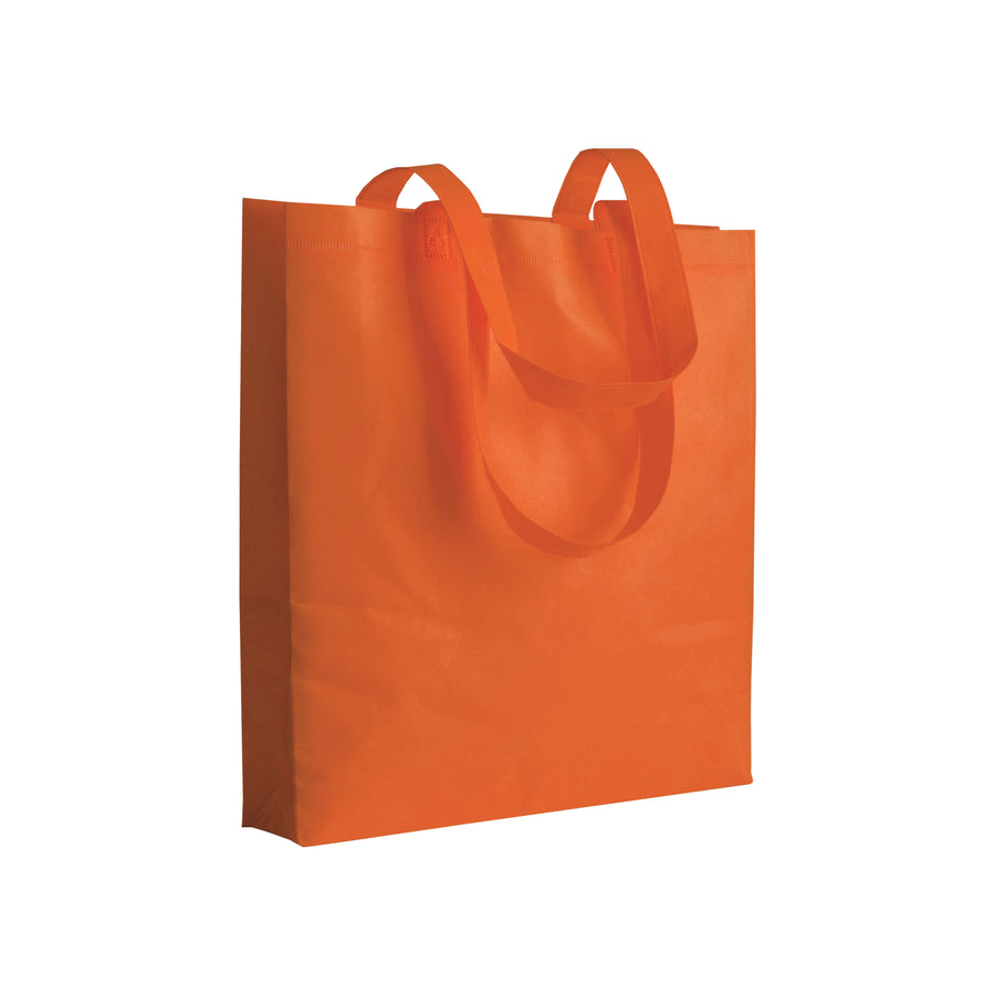 G16120 Shopper con soffietto in TNT 80 gr/m² termosaldato, manici lunghi