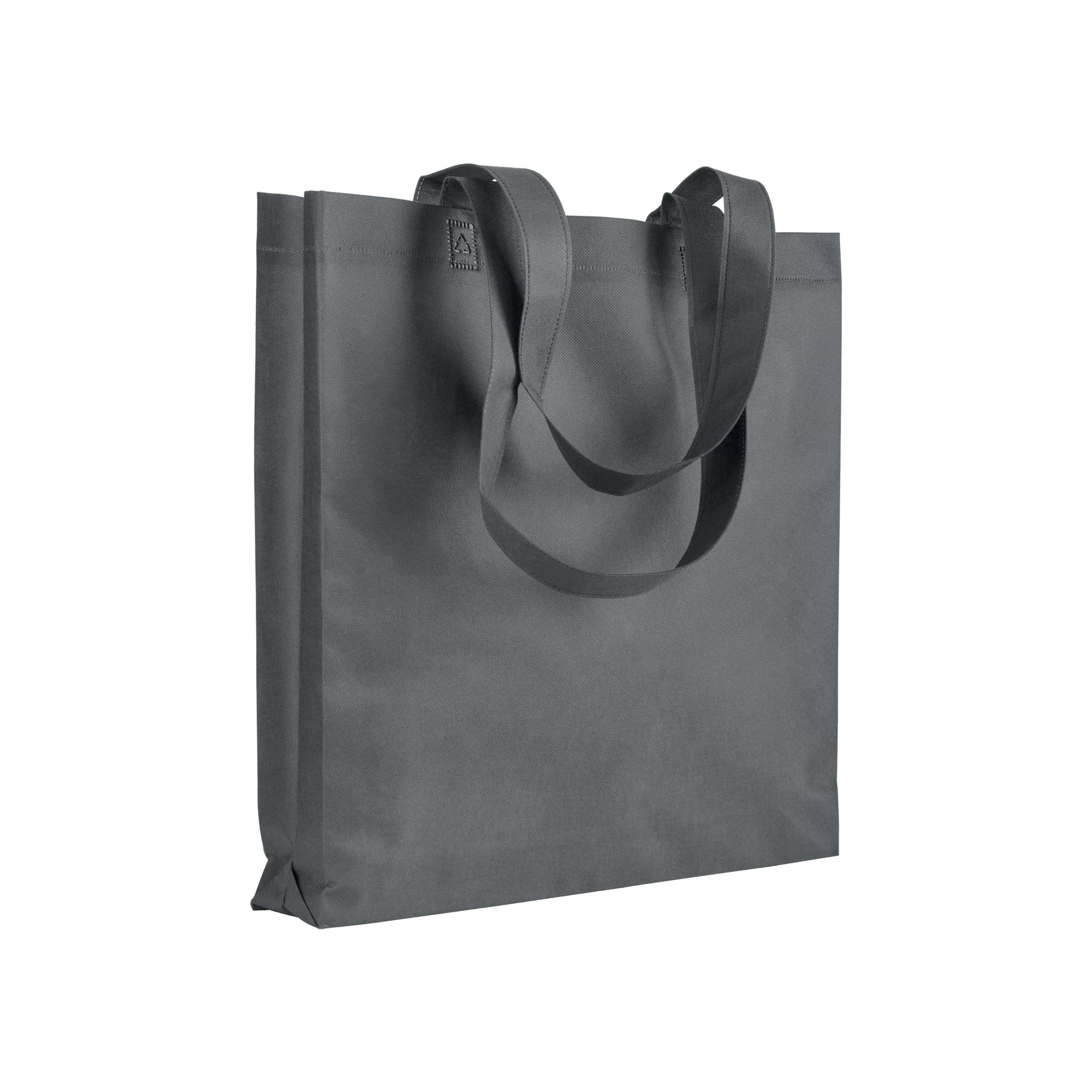 G16120 Shopper con soffietto in TNT 80 gr/m² termosaldato, manici lunghi