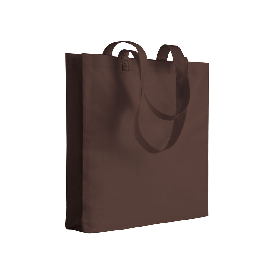 G16120 Shopper con soffietto in TNT 80 gr/m² termosaldato, manici lunghi