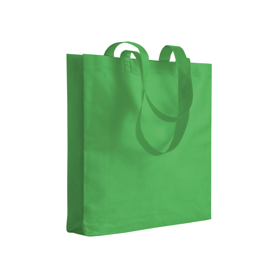 G16120 Shopper con soffietto in TNT 80 gr/m² termosaldato, manici lunghi