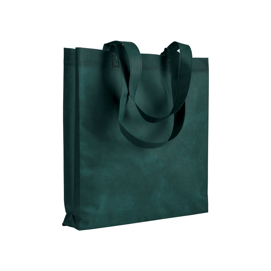 G16120 Shopper con soffietto in TNT 80 gr/m² termosaldato, manici lunghi