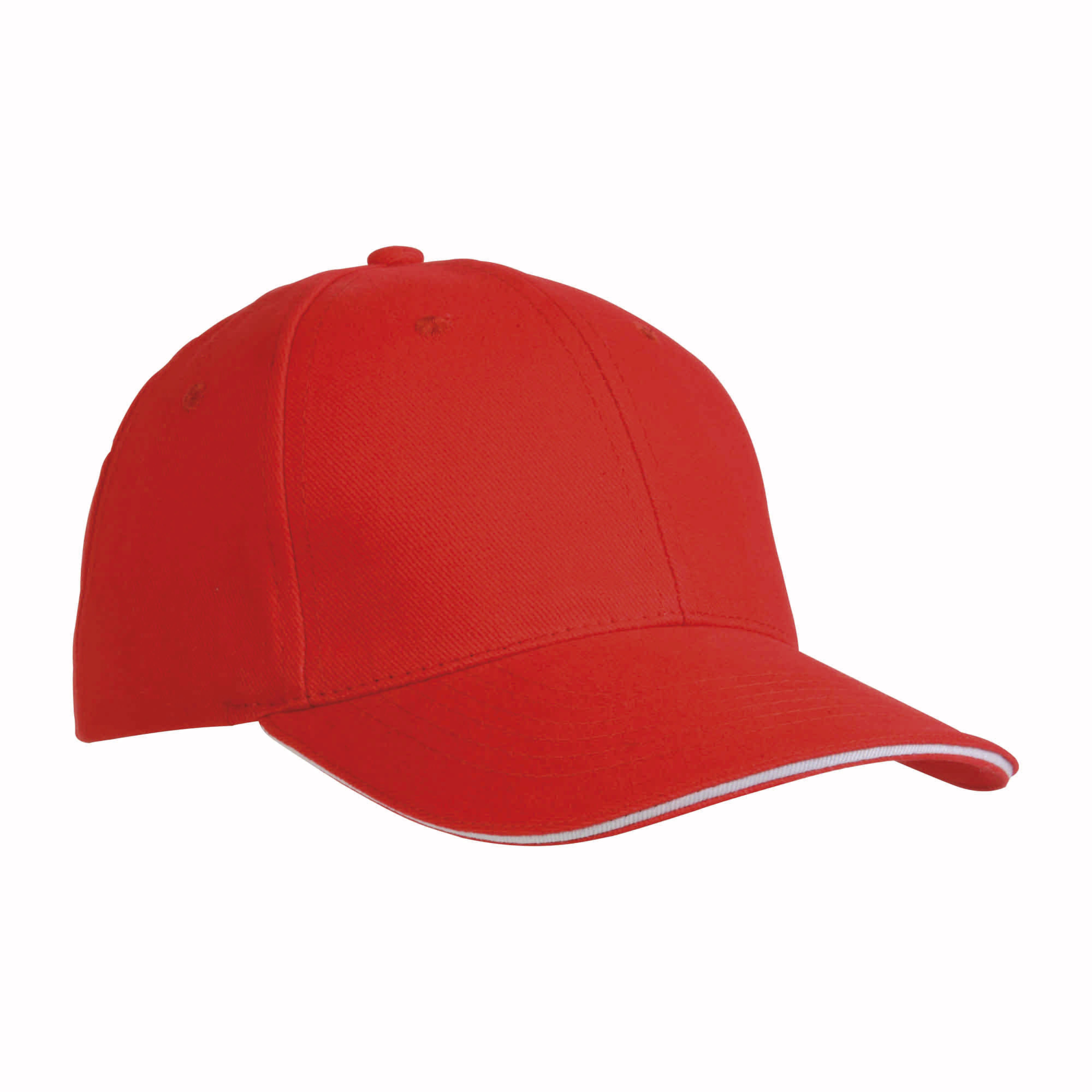 G17305 Cappellino in cotone pesante, 6 pannelli con visiera "sandwich"