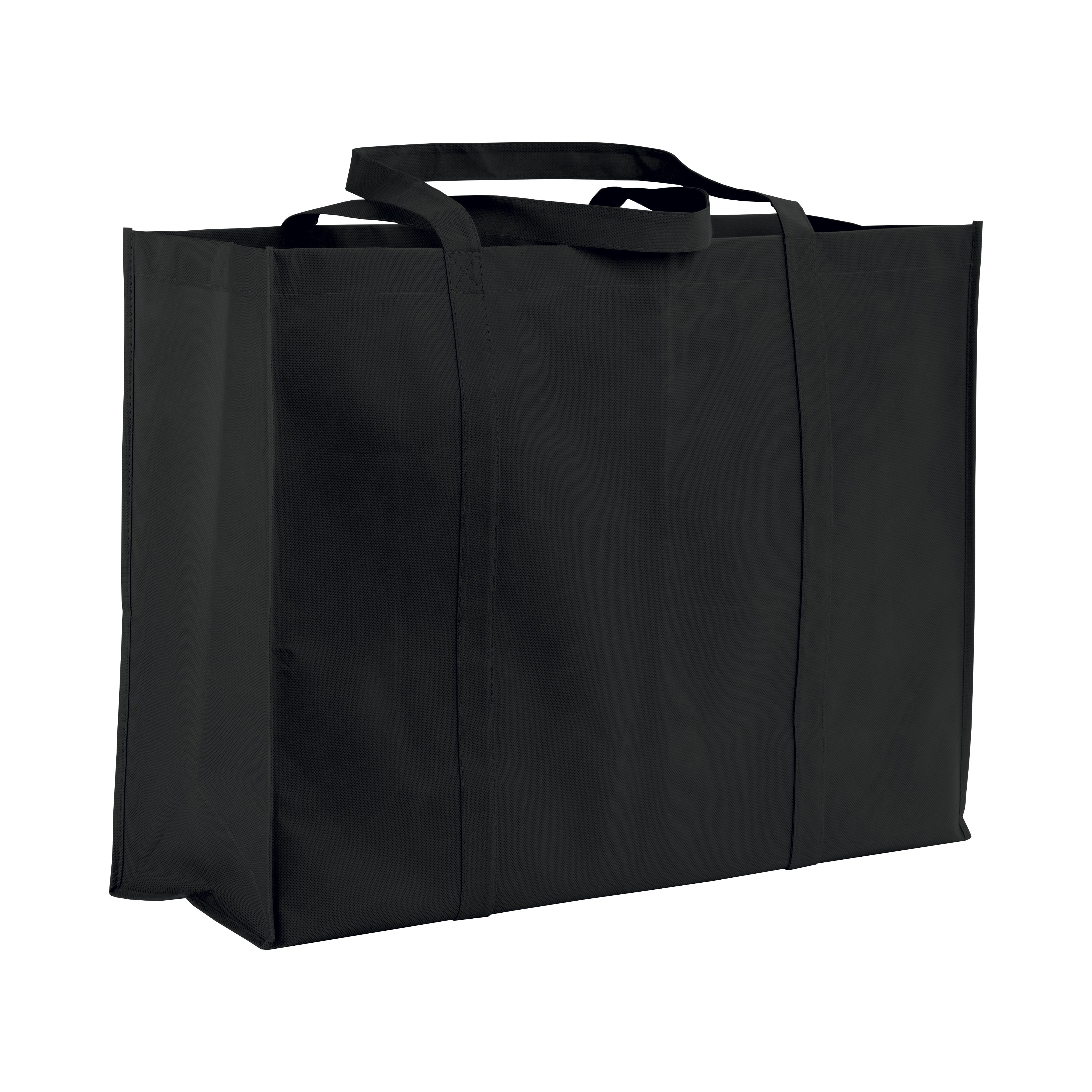 G18106 Shopper maxi con soffietto in TNT 100 gr/m² cucito, manici lunghi