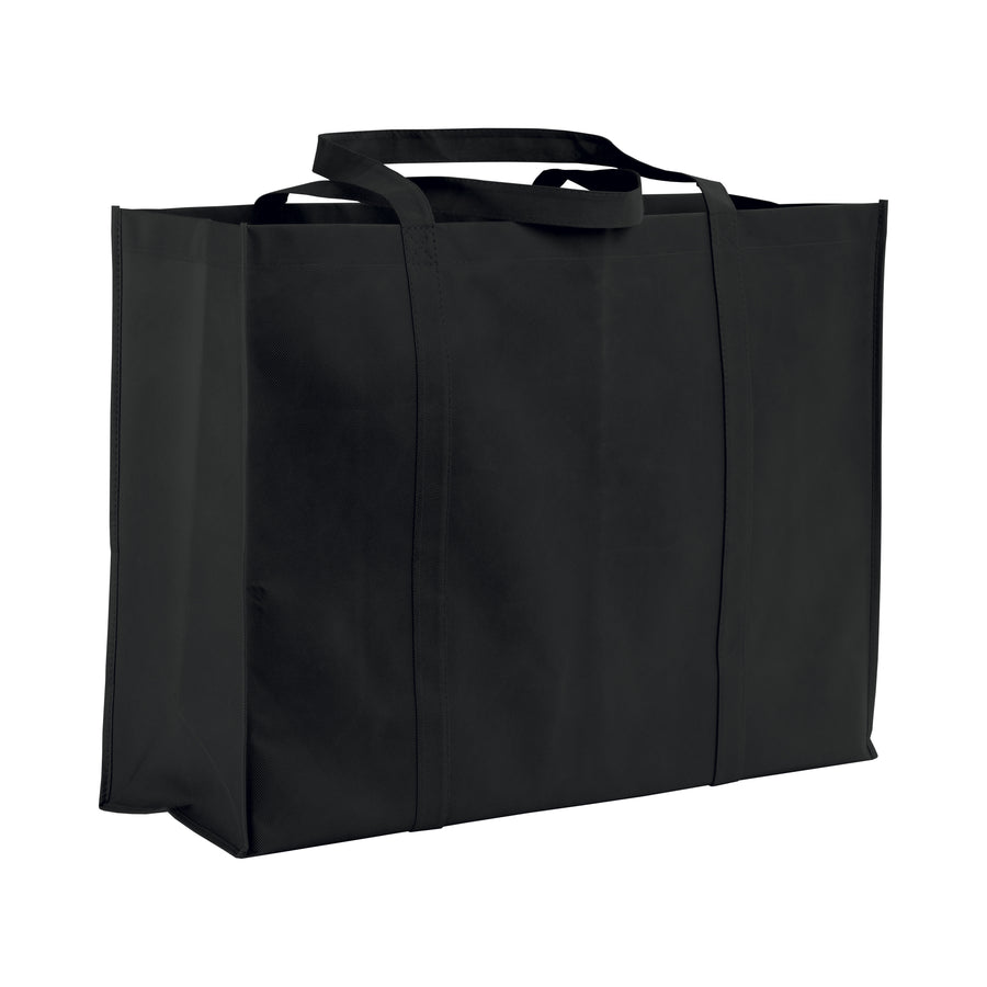 G18106 Shopper maxi con soffietto in TNT 100 gr/m² cucito, manici lunghi