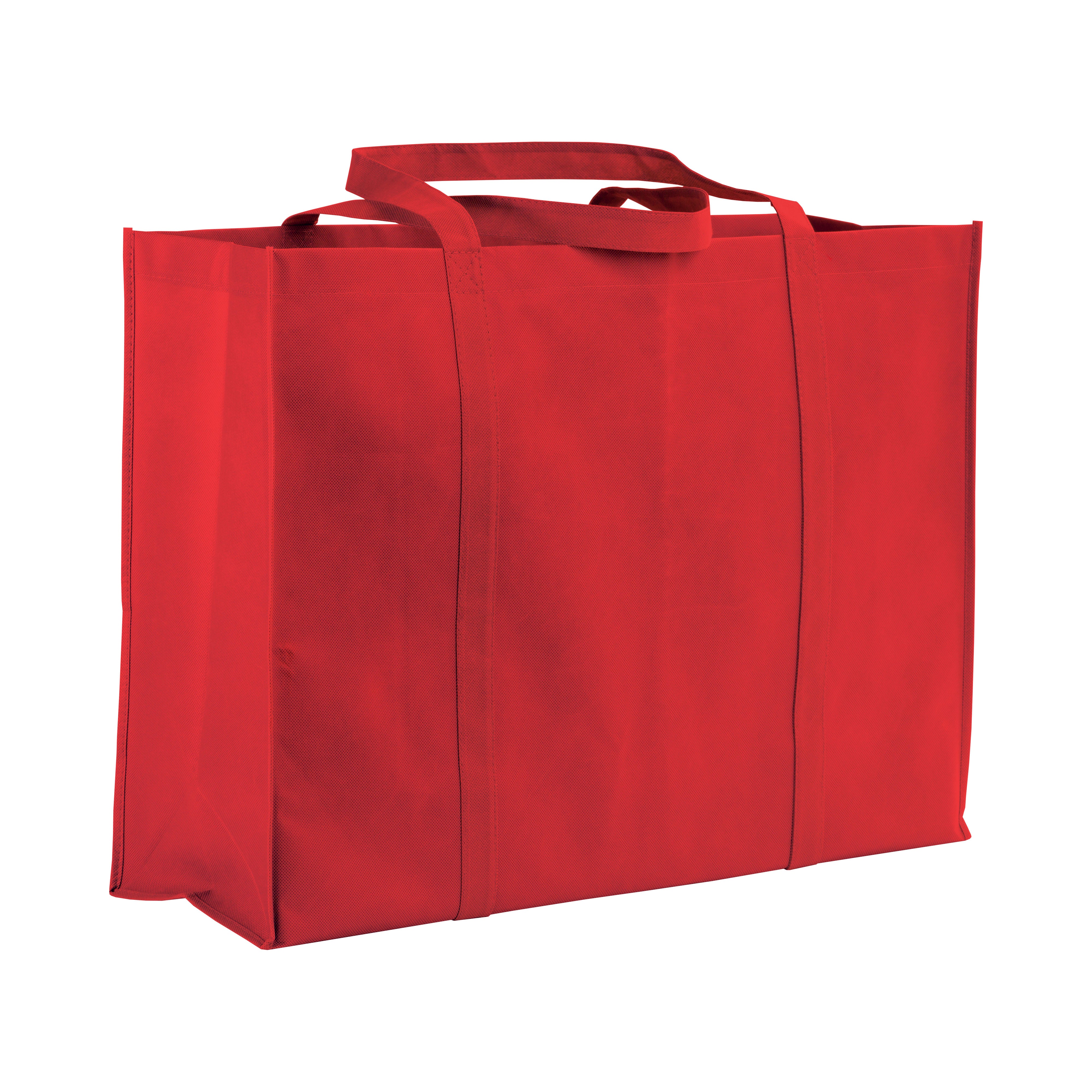 G18106 Shopper maxi con soffietto in TNT 100 gr/m² cucito, manici lunghi